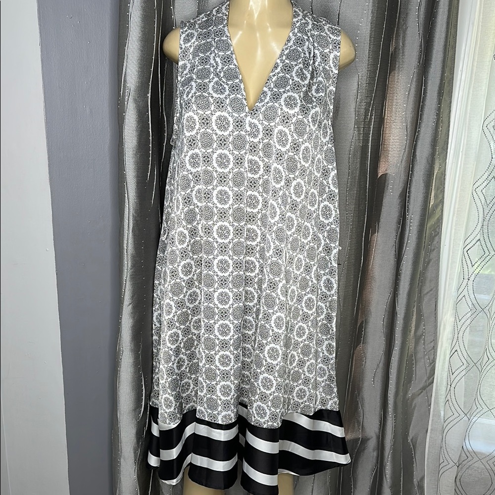 Peter Som Black and White women’s dress Sz L Geometric Dress